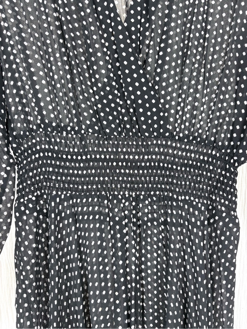 Maje Polka Dot Crepe de Chine Midi Dress, Size FR 40/ US 8 - Picture 7 of 11